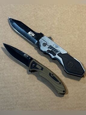 Black and Olive Folding Knife Duo